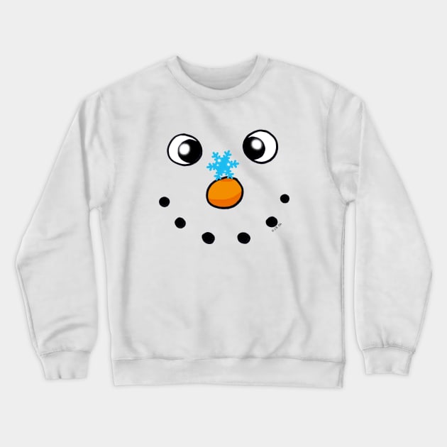 funny Christmas snowman face Crewneck Sweatshirt by cartoonygifts